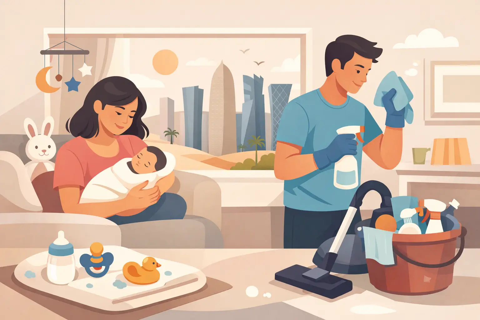 Cleaning Tips for Families With Newborn Babies in Qatar