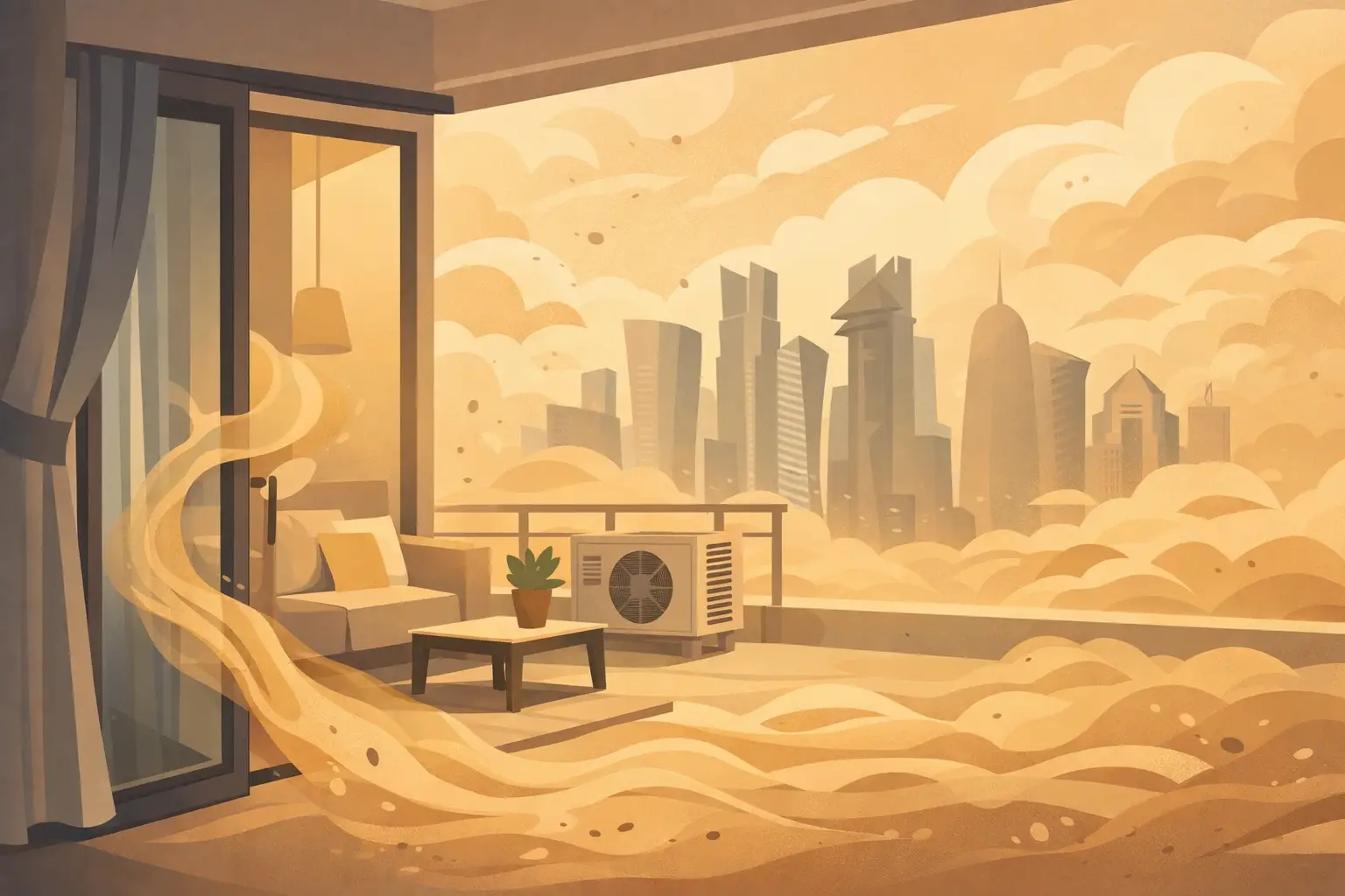 How Sand Dust Enters Apartments in Doha