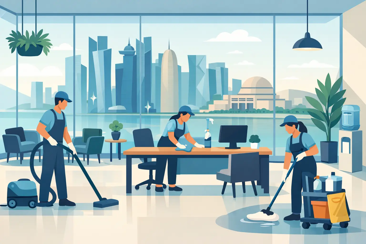 Business Center Cleaning Qatar for Healthy Offices